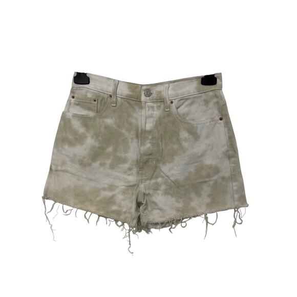 PacSun Pants - Pacsun Women's 26 Ultra High Rise Vintage Short Green White Tie Dye Y2K 90's